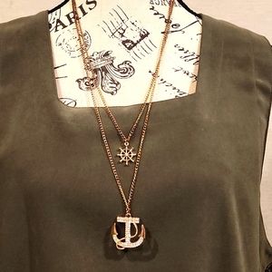 Gold nautical themed necklace